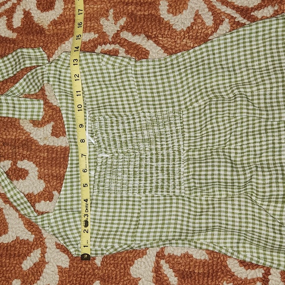 Reformation Isha Linen Dress avocado check/Gingham size 0 - Picture 10 of 15